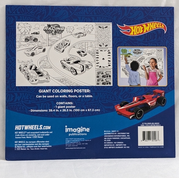 NEW Hot Wheels Giant Coloring Poster, Over 3 Feet Wide - Picture 2 of 2